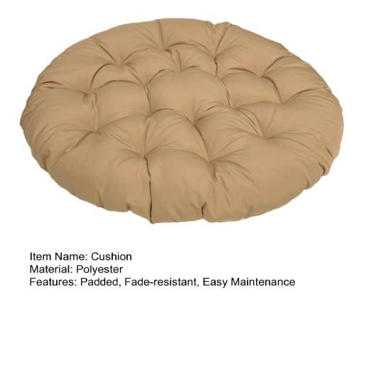 Amusedly Papasan Stuhlkissen Navy Blau, Gepolstertes Rundkissen aus Polyester mit Befestigungsbändern, Durchmesser: 60 cm - Bild 3