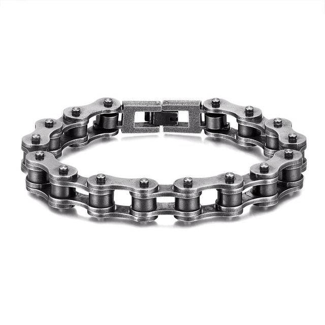Fahrradkettenarmband Edelstahl, Gold, Herren, 21cm - Bild 1