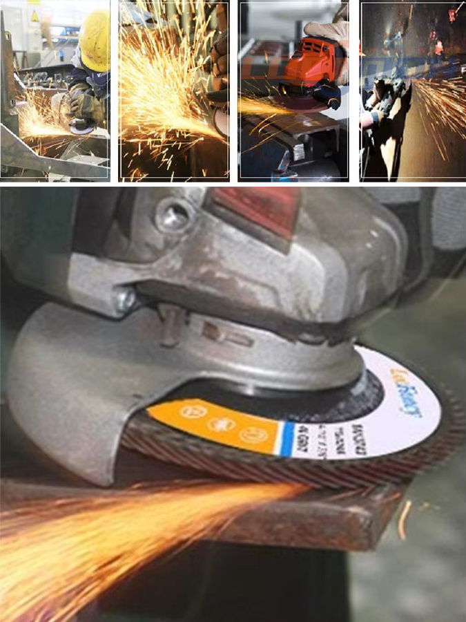 E-HOMEWAY Lamellenschleifscheiben 100mm T27 für Winkelschleifer, Körnung 60-320, zum Polieren von Stahl und Metall - Bild 3
