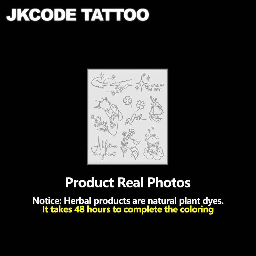 JKCODE TATTOO Minimalistische Tattoo-Aufkleber, Damen - Bild 3