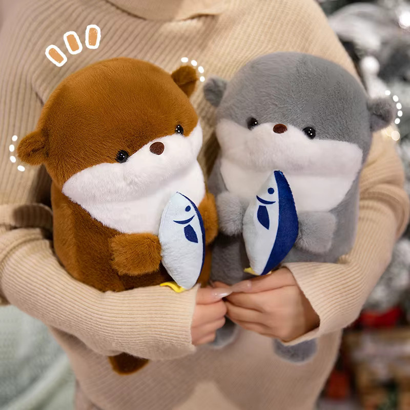Amuse Niedliche Fische Umarmt Kleine Otter Plüsch Spielzeug, 30 cm - Bild 4
