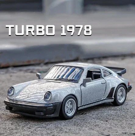 MAKEDA Porsche 911 Turbo, Automodell, 1:36, Metall, Grau - Bild 1