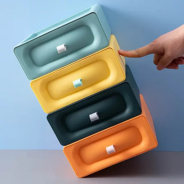 Multifunktionale Desktop-Aufbewahrungsbox im Schubladenstil aus Kunststoff, Mehrfachfach-Organizer für deinen Schreibtisch, Grün und Multicolour - Bild 1