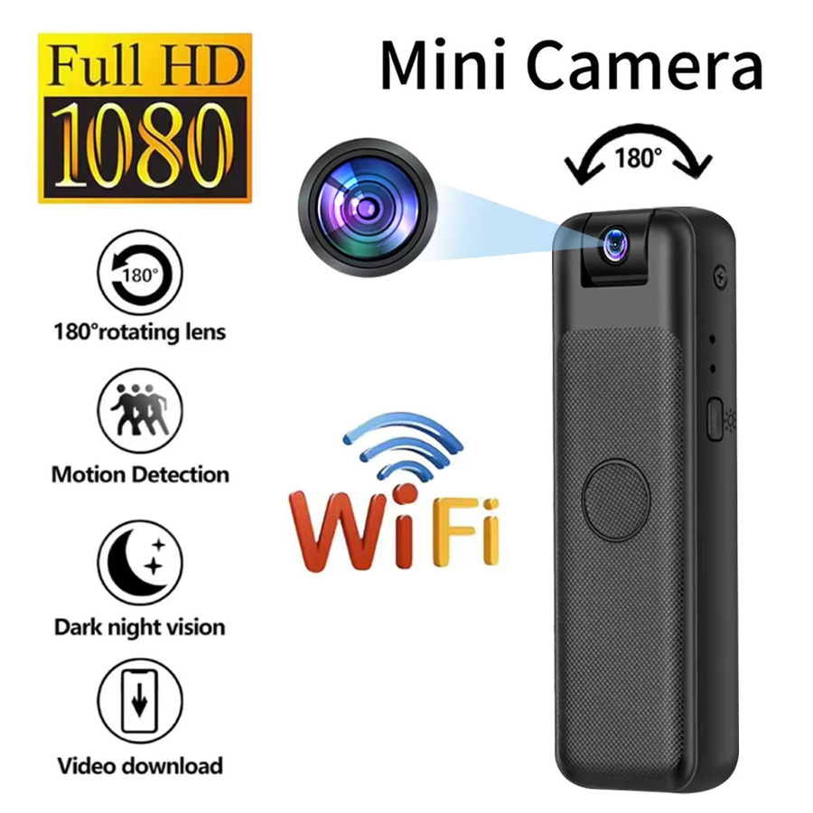 CUGUU Mini Kamera 1080P HD Stift Recorder mit 180 Grad rotierender Linse und Nachtsicht in Schwarz - Bild 2