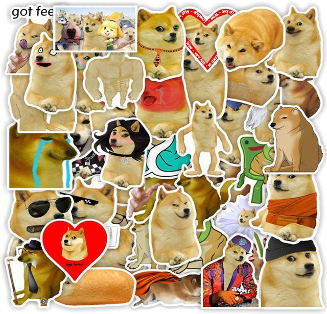 Rspctou Cartoon-Hunde-MEME-Aufkleber, Graffiti-Aufkleber, multicolor, 10-teiliges Set - Bild 1