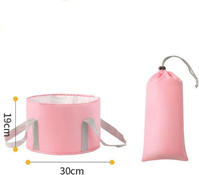 Tragbare faltbare Fußwanne von Yiran Furniture für den Außenbereich und auf Reisen, Waschwanne in Pink - Bild 1