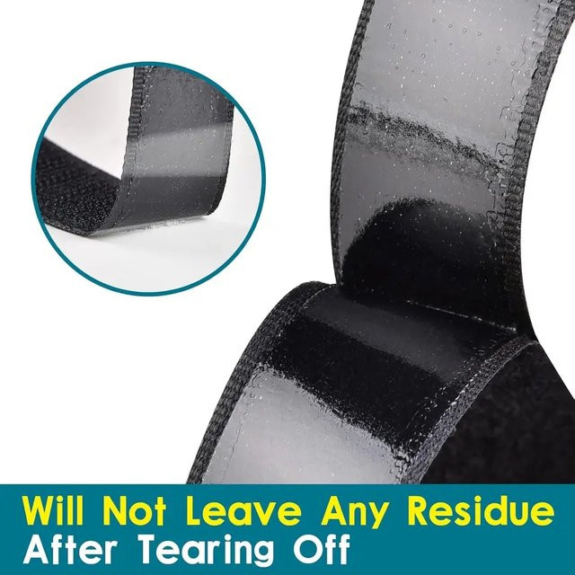 Selbstklebendes Klettverschlussband aus Nylon in Schwarz, Breite: 20 mm - Bild 1