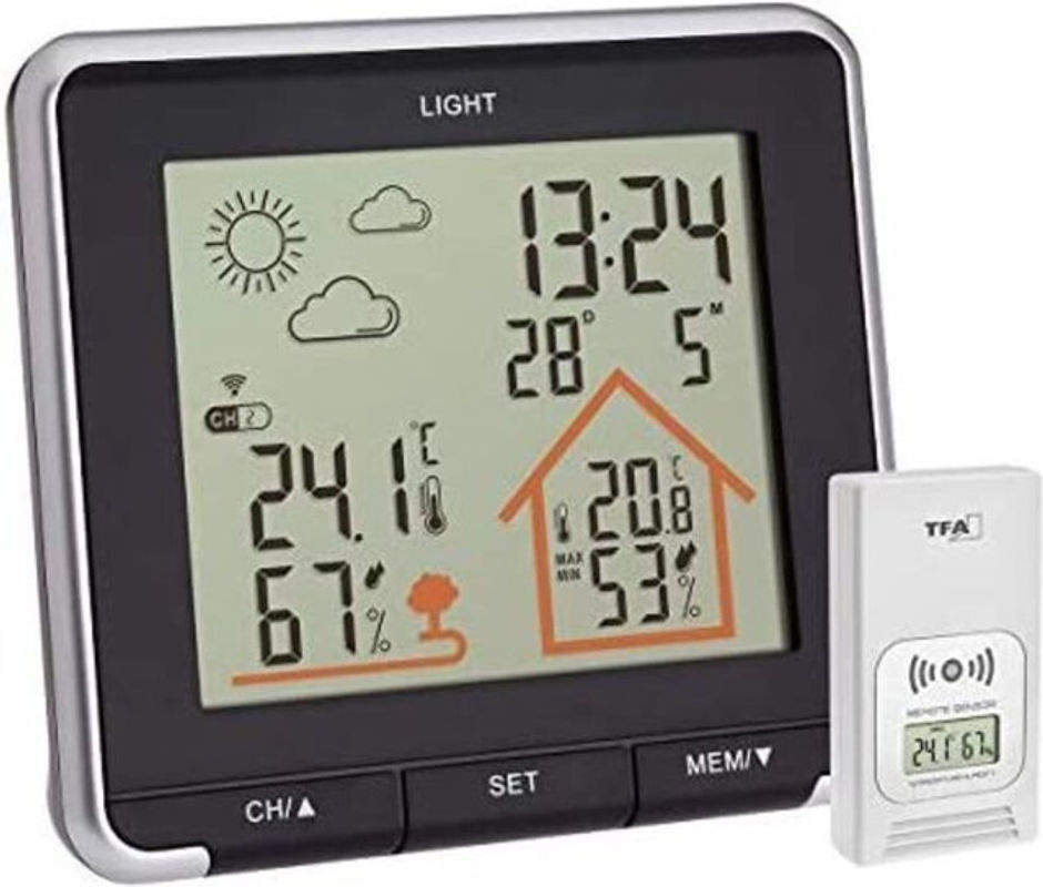 TFA Dostmann LIFE Funk-Wetterstation mit Sensor-Touch in Schwarz - Bild 2