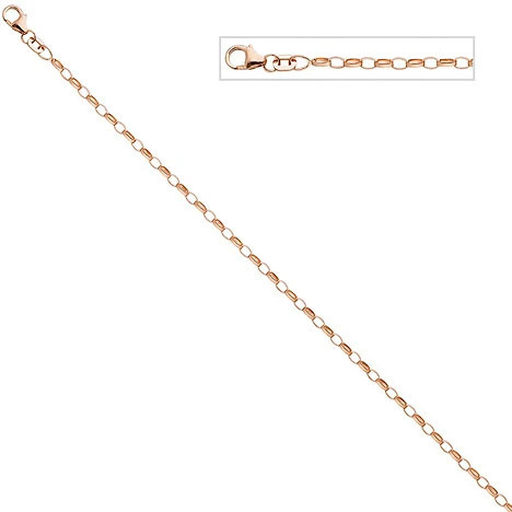 Colfem Ankerkette 925 Silber, rotgold vergoldet, 2,4 mm, 45 cm, Unisex - Bild 1
