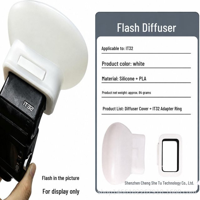 Silikon-Diffusorabdeckung für Godox Blitzmodelle IT32, TT350, V350, V480 in Weiß - Bild 1