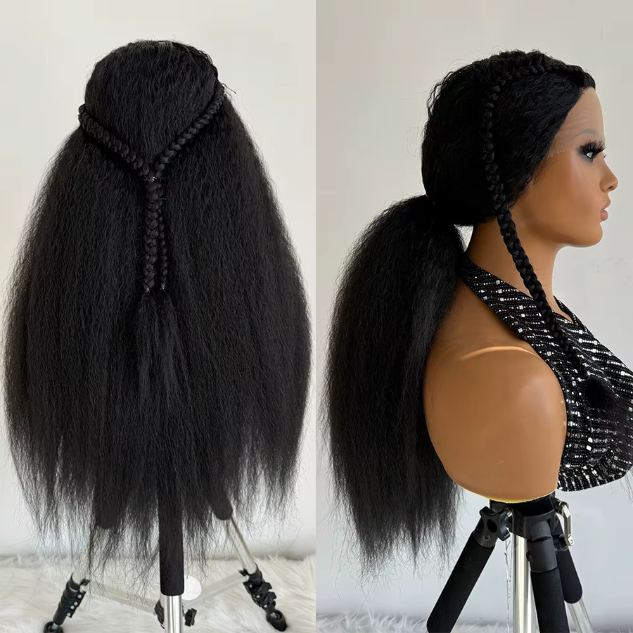 Latasha Perücke, Afro-Yaki gerade Spitze-Front, 28 Zoll, Ombre-Braun - Bild 4