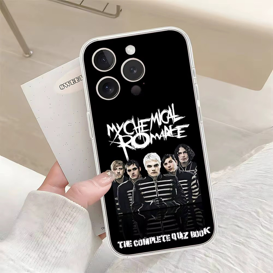 A-My-Chemical-Romance MCR-S Handyhülle für Apple iPhone 11 bis 17 Pro Max Mini, transparente Stoßfänger-Hülle - Bild 3