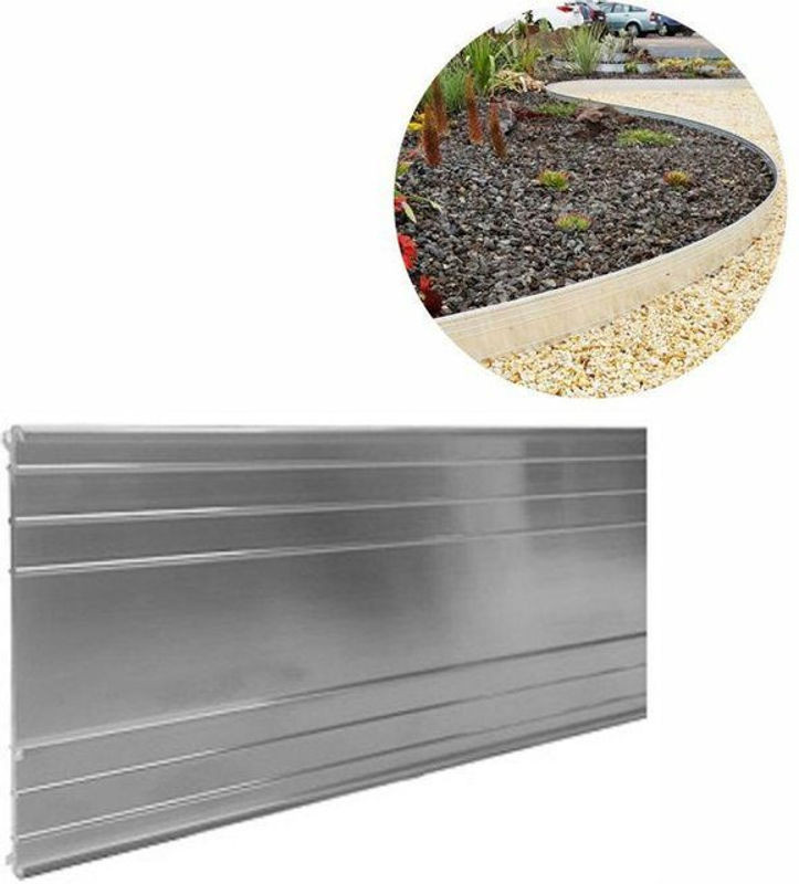 ICH-ZAPFE.DE Aluminium Gartenbordüre verzinkt Höhe: 10 cm, Länge: 25 m - Bild 1