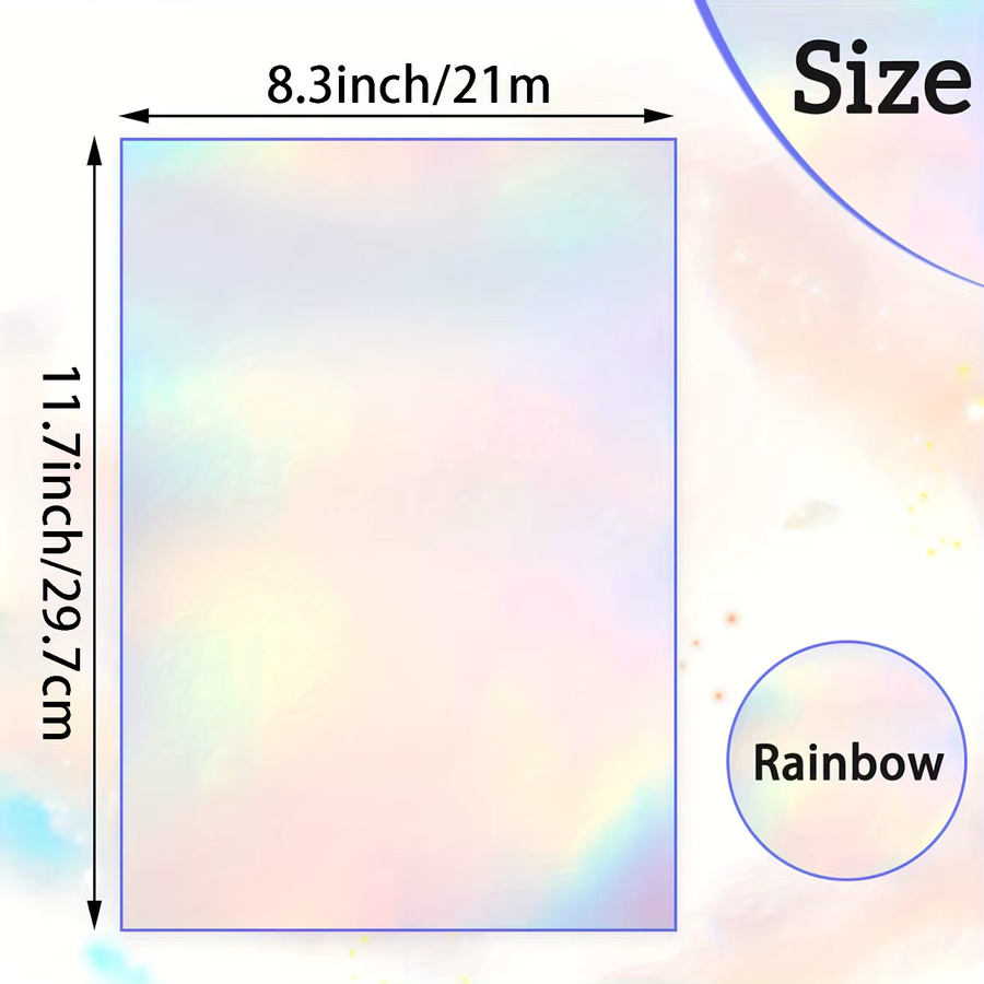 KRYON A4 Regenbogen-Vinyl-Aufkleberpapier für Tintenstrahldrucker, wasserfest, Multicolour, 10 Blatt - Bild 2