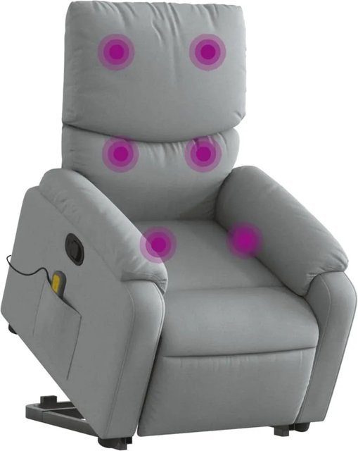 vidaXL Massagesessel mit Aufstehhilfe Modell 8 in Hellgrau mit Samtbezug - Bild 1