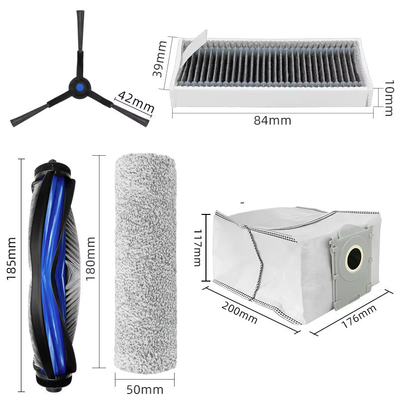 Ecovacs X8 PRO OMNI / DEX56 Zubehörset mit Seitenbürsten, HEPA-Filtern und Staubbeuteln - Bild 2