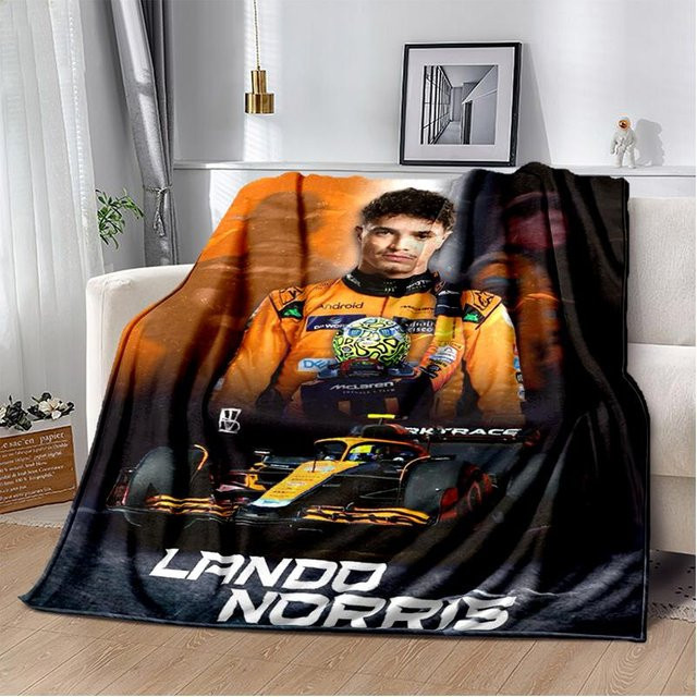 Lando Norris F1 Rennfahrer Plüschdecke von BestDream001, weiche Flanelldecke in Multicolour, B/B/H: 75 x 90 cm - Bild 1