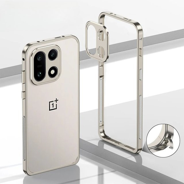 OnePlus 15 Schutzhülle mit abnehmbarem Metallrahmen und Kameraschutz, ultra-dünne stoßfeste Abdeckung - Bild 1