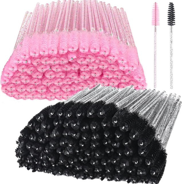 RUZOFO Einweg-Mascara-Stäbe, 100 Stück, Wimpernspulen mit Kristall-Design - Bild 1