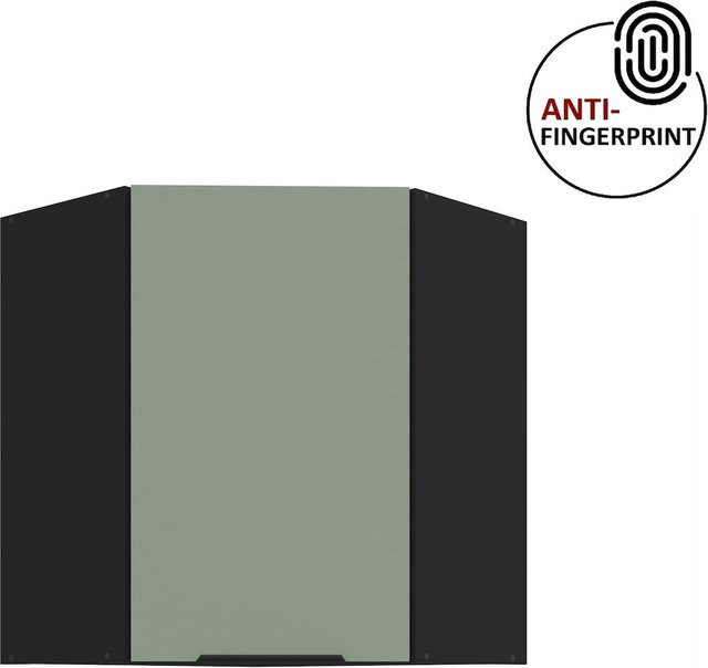 Küchen Eckschrank ARIA Aquamarin matt Anti Fingerprint Breite: 60 cm, Höhe: 72 cm - Bild 1