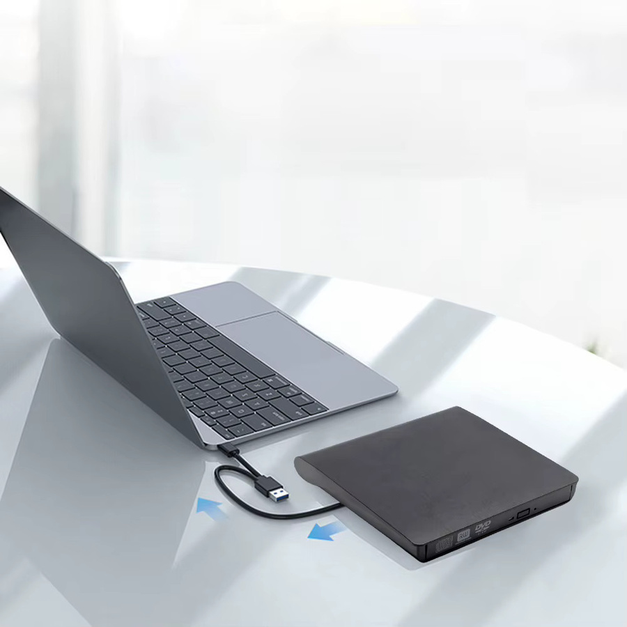 ALLOYSEED Externes DVD Laufwerksgehäuse Slim SATA zu USB 3.0 und USB-C, Schwarz - Bild 4