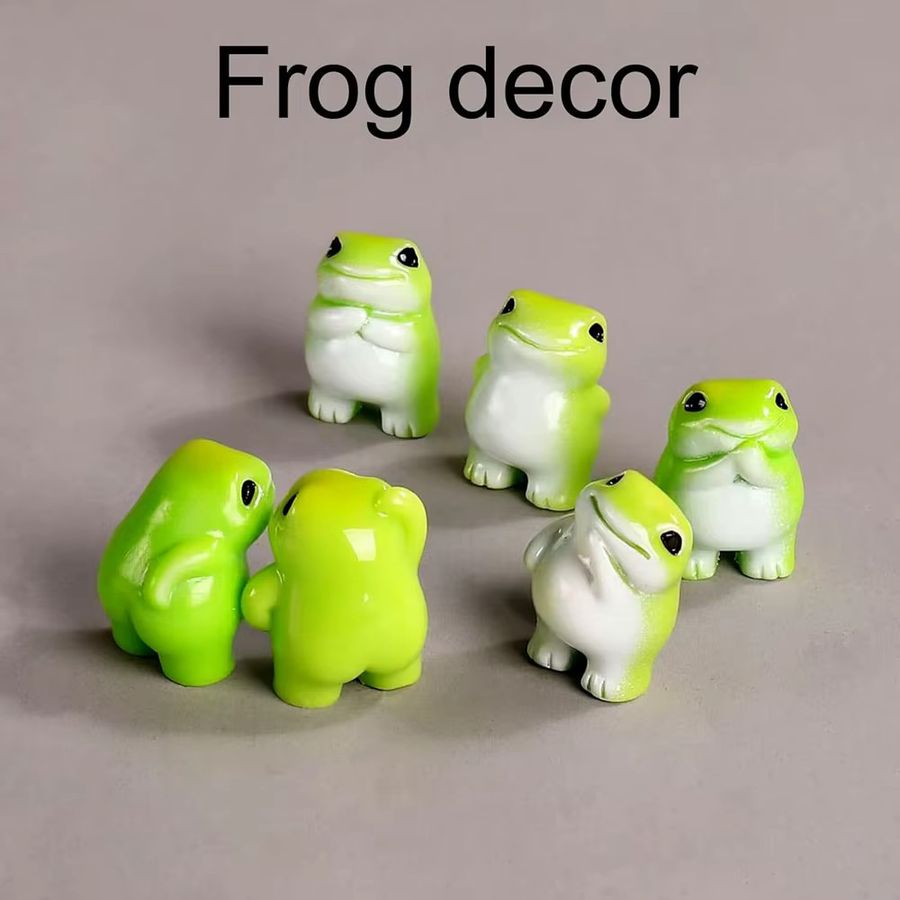 MICROUND Mini-Frosch-Figuren aus Harz im 1er-Set als dekorative Tier-Miniaturen - Bild 2