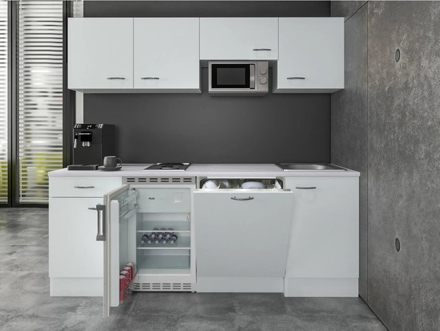 Flex-Well Classic Büroküche Wito, Weiß, B: 210 cm, T: 60 cm, H: 85 cm - Bild 1