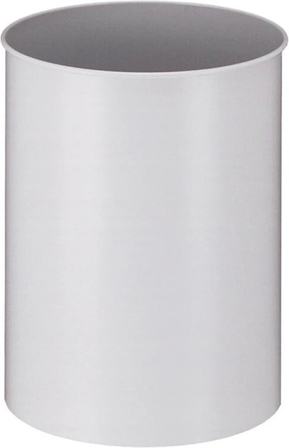 PROREGAL Runder Metall Papierkorb Grau, Höhe: 47 cm, Durchmesser: 33,5 cm - Bild 1