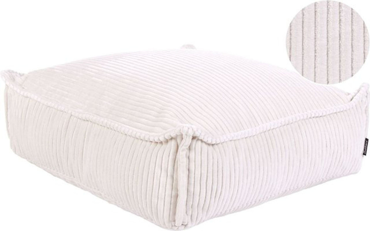 Pouf Allozai von BELIANI aus Samt und Baumwolle in Beige, minimalistisches Design - Bild 1