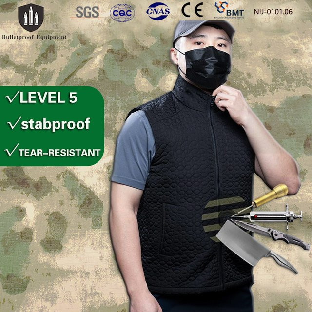 Dingtop Safety Selbstverteidigungsweste SGS Level 5 in Schwarz, stichfest, schnittfest und flexibel - Bild 1