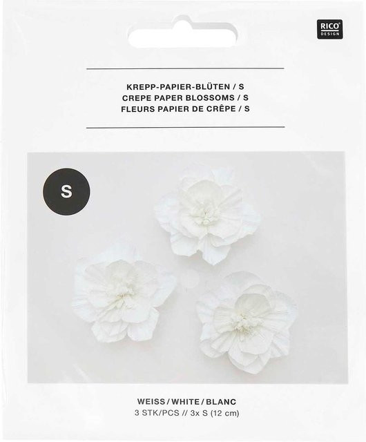 Rico Design Krepppapier-Blüten in Weiß für Hochzeiten und Feierlichkeiten - Bild 1