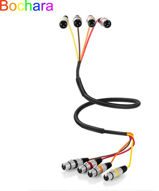 Bochara 4-Kanal XLR Schlangenkabel männlich zu weiblich mit OFC-Audiomaterial und Abschirmung für Rundfunk und Aufnahmen - Bild 1