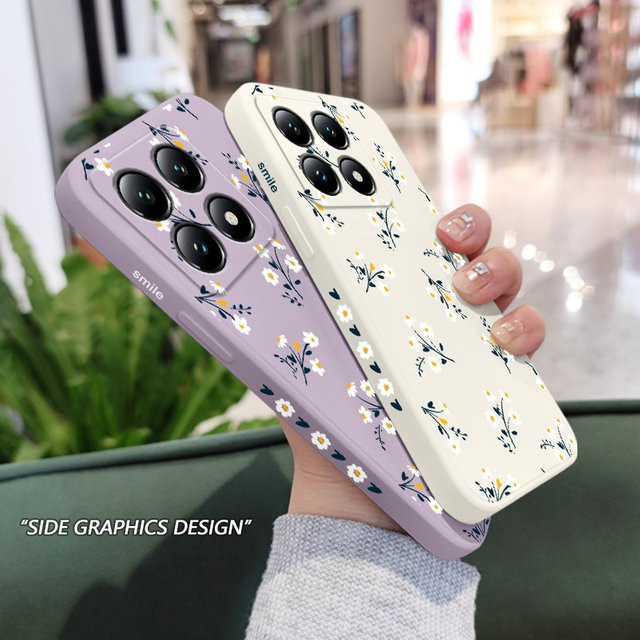 Xiaomi Handyhülle mit Blumenmuster aus Silikon in Weiß und Multicolour für verschiedene Modelle wie Xiaomi 17T 15T 14T 13T 12T 11T Pro und Redmi 15 15C 15A 14C 13 13C 12 12C 4G 5G - Bild 1