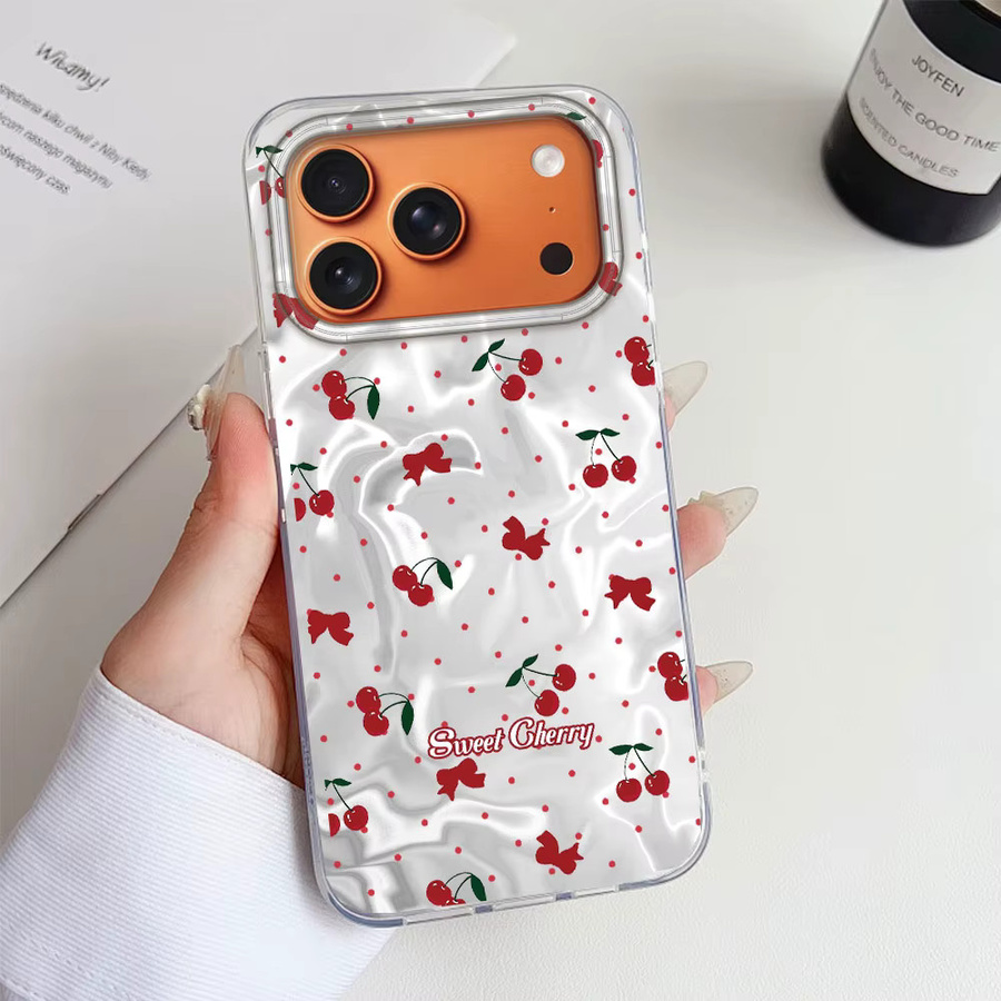 Handyhülle mit Kirsch-Design für Apple iPhone Modelle, transparentes TPU Cover für Damen und Mädchen - Bild 4