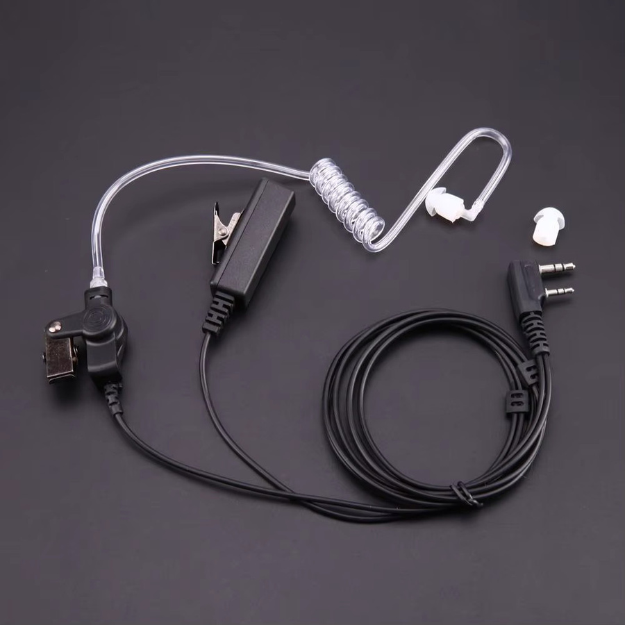 Akustikschlauch-Ohrhörer mit Mikrofon 2-Pin In-Ear Headset für Kenwood, Baofeng, HYT und Wouxun in Schwarz - Bild 3