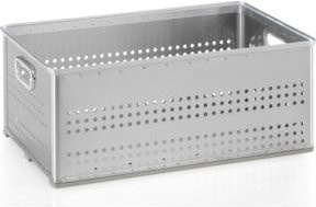Gmöhling Transportkorb A 113 gelocht aus Aluminium in Silber mit 82l Volumen - Bild 1