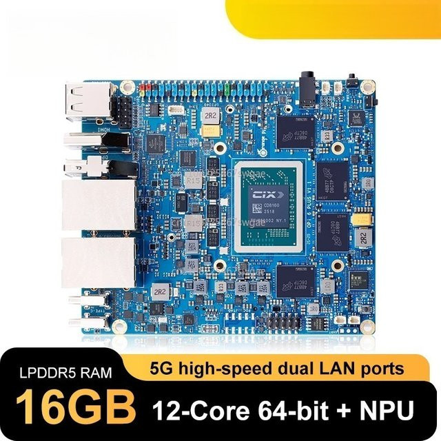 Orange Pi 6 Plus Einplatinencomputer mit 16 GB DDR5 RAM, 45TOPS NPU und Kühler, unterstützt Linux, Android, Windows und ROS2, Mini-PC mit M2 NVME SSD Support - Bild 1