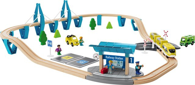 PLAYTIVE Eisenbahn Dschungel Holz Eisenbahnset Passagier Zug Bunt - Bild 1