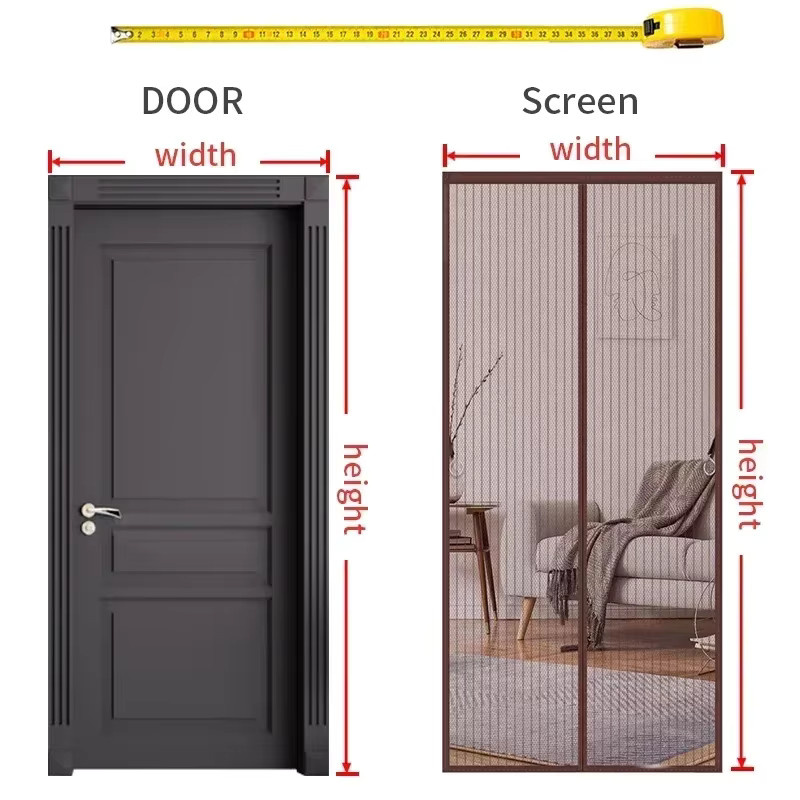 Charm Home Magnetischer Türvorhang als Fliegengitter mit automatischer Schließfunktion, transparentes Moskitonetz für Innenräume, B: 120 cm, H: 175 cm - Bild 6