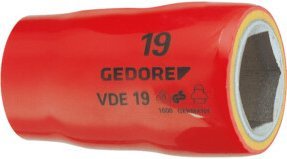 Gedore VDE-Steckschlüsseleinsatz 1/2 Zoll 6-kant 22 mm rot aus Chrom-Vanadium - Bild 1