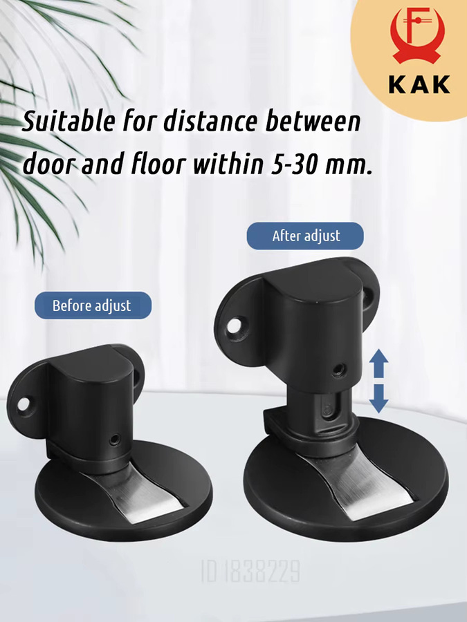 KAK 2er-Set Magnetische Türstopper Grau – Unsichtbarer Boden-Türstopper ohne Bohren zum Schutz von Wand und Tür - Bild 4