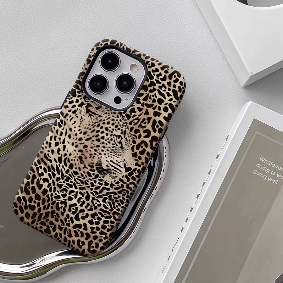 Robuste Magnetische Handyhülle mit Leoparden-Jaguar-Print von Potdemiel in Multicolour für iPhone 17 16 15 14 13 Pro Max Plus - Bild 5