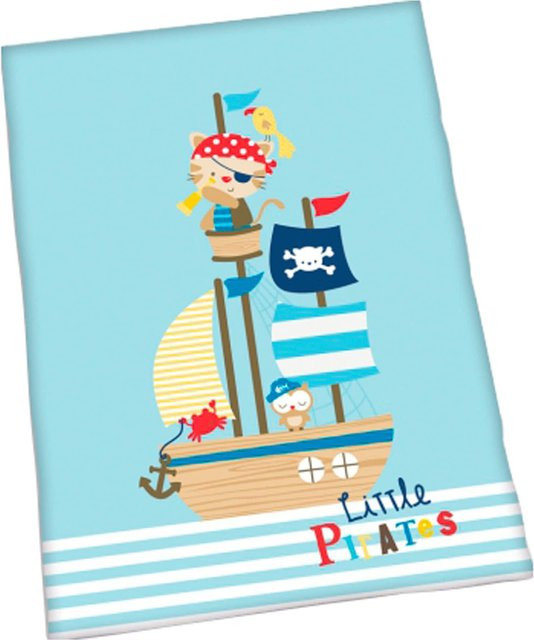 Herding Baby Bettwäsche Little Pirates Renforcé Blau, Set aus Bettbezug und Kopfkissen, B/H: 100 x 135 cm und B/H: 40 x 60 cm - Bild 1