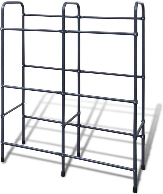 vidaXL Stahlregal für 6 Kisten, pulverbeschichtet, Dunkelgrau, B/T/H: 116 x 33 x 17 cm - Bild 1