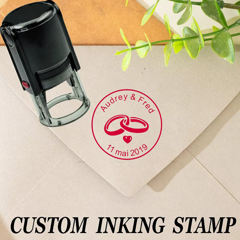 Selbstfärbender Rundstempel mit individuellem Logo-Design in Schwarz für DIY-Einladungen und Papierdekoration, Durchmesser: 25 mm, 30 mm, 40 mm oder 50 mm - Bild 5