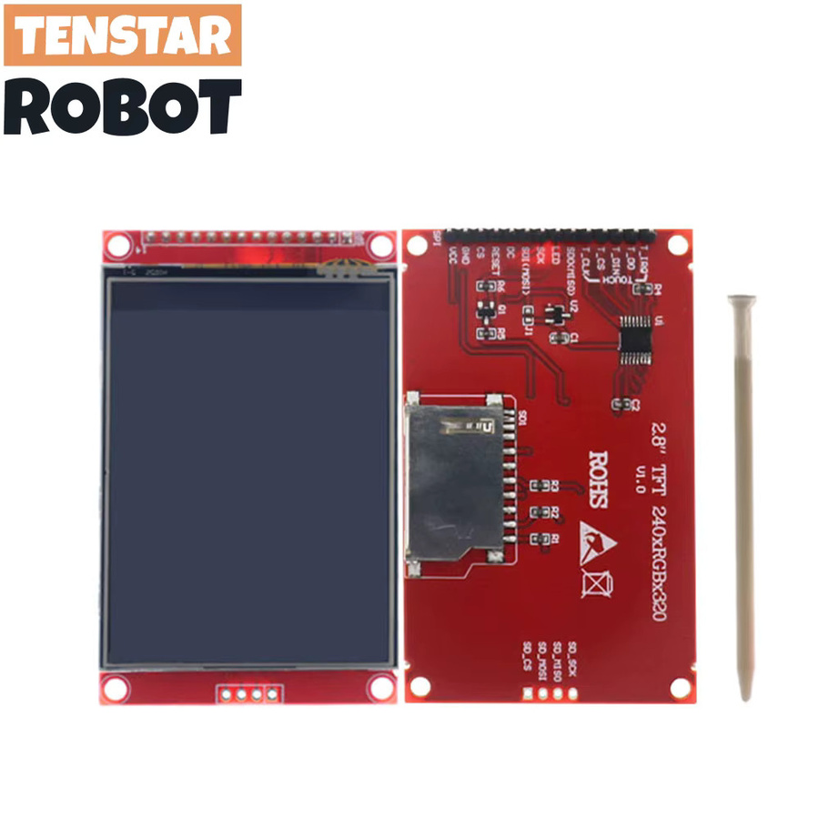 TENSTAR ROBOT SPI TFT LCD Touch Panel mit ILI9341 Treiberchip und Touch Pen, Rot, 240x320 Pixel - Bild 3