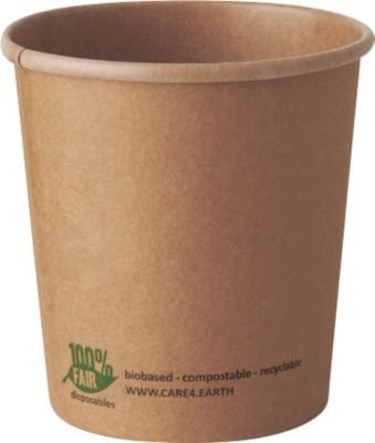 Papstar pure Suppenbecher aus kompostierbarem Frischfaser-Karton, braun, 470 ml, 25 Stück - Bild 1
