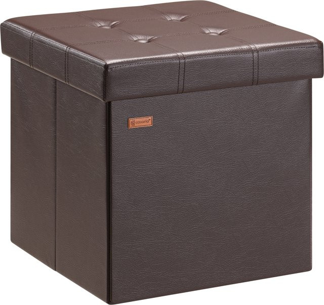Casaria Sitzhocker Braun Kunstleder mit abnehmbarem Bezug B/T/H: 38 x 38 x 38 cm - Bild 1