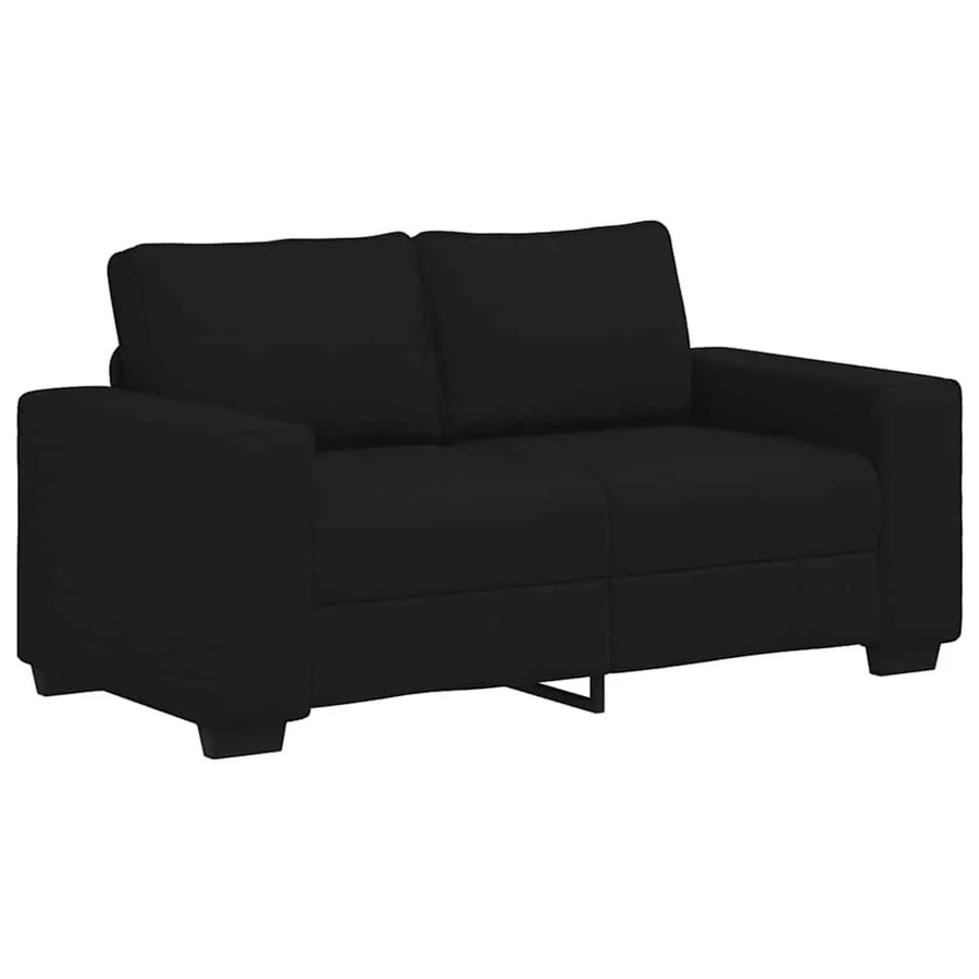 vidaXL 2-Sitzer-Sofa Schwarz mit Stoffbezug und Armlehnen - Bild 2