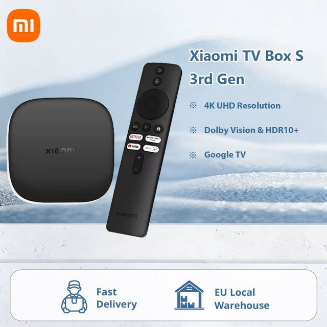 Xiaomi Mi TV Box S 3rd Generation Globale Version Smart Media Control mit 4K UHD, Google TV, Google Assistant, Bluetooth 5.2 und Wi-Fi 6 in Schwarz - Bild 1